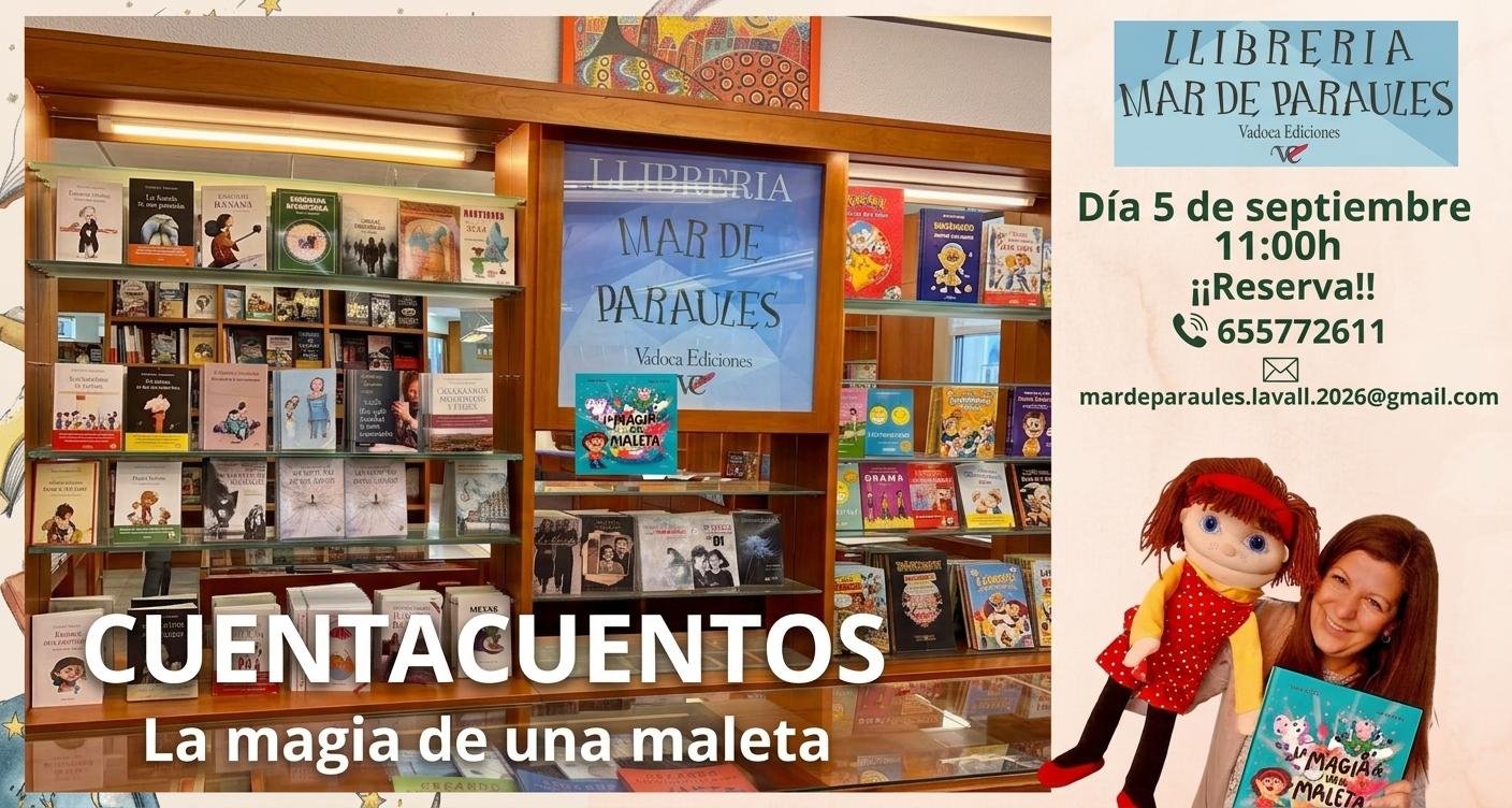 Cartel del cuentacuentos infantil La magia de una maleta