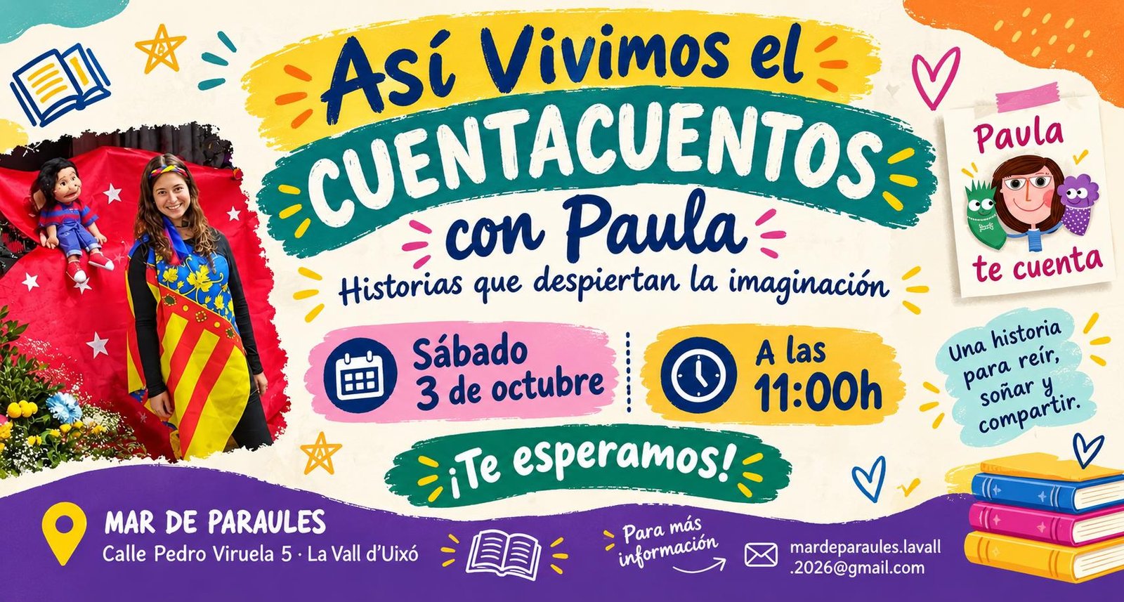 Asi vivimos el cuentacuentos con Paula ¡Así vivimos el cuentacuentos con «Paula Te Cuenta» en Mar de Paraules!